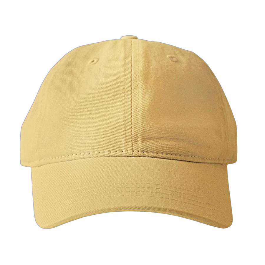 Mustard Printed Pigment Dye Baseball Cap